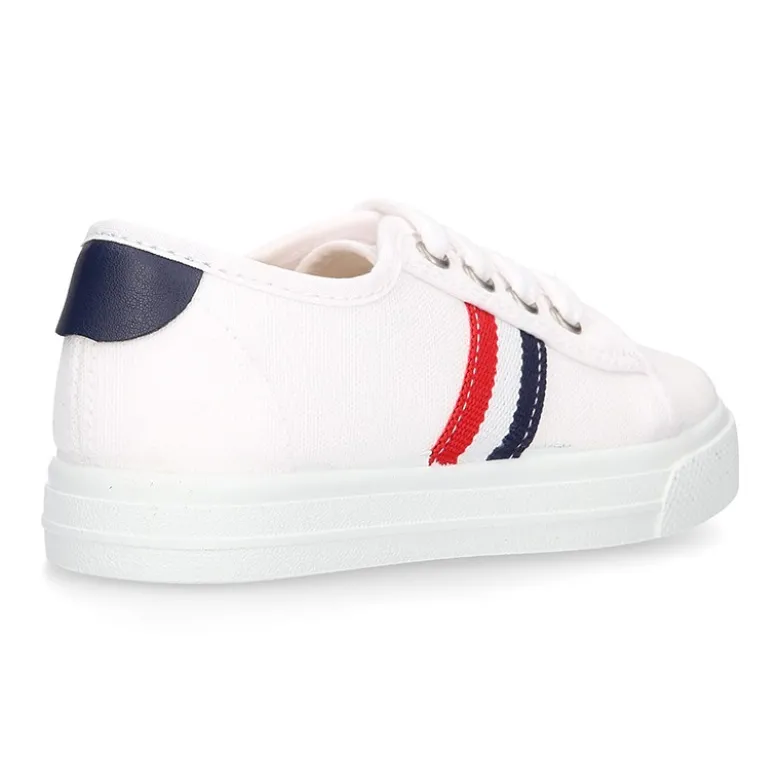 Zapatilla niños con cordones en lona algodón con diseño BANDERA.