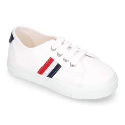 Zapatilla niños con cordones en lona algodón con diseño BANDERA.