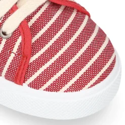 Zapatilla niños con cordones en lona algodón con RAYAS.