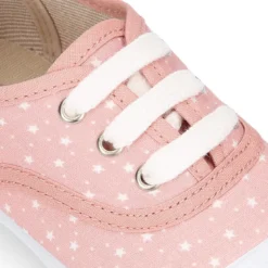 Zapatilla niños con cordones y puntera en lona con ESTRELLAS.