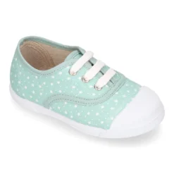 Zapatilla niños con cordones y puntera en lona con ESTRELLAS.