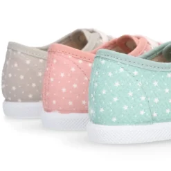Zapatilla niños con cordones y puntera en lona con ESTRELLAS.