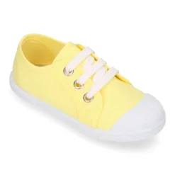 Zapatilla niños con cordones y puntera en lona ALGODÓN.