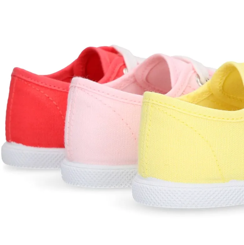 Zapatilla niños con cordones y puntera en lona ALGODÓN.