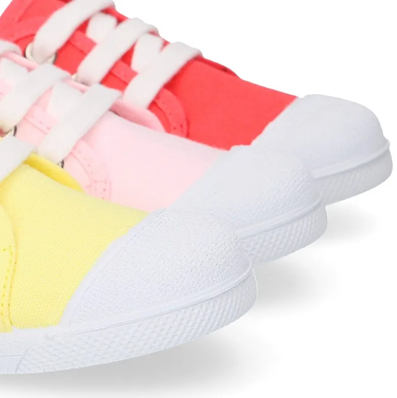 Zapatilla niños con cordones y puntera en lona ALGODÓN.