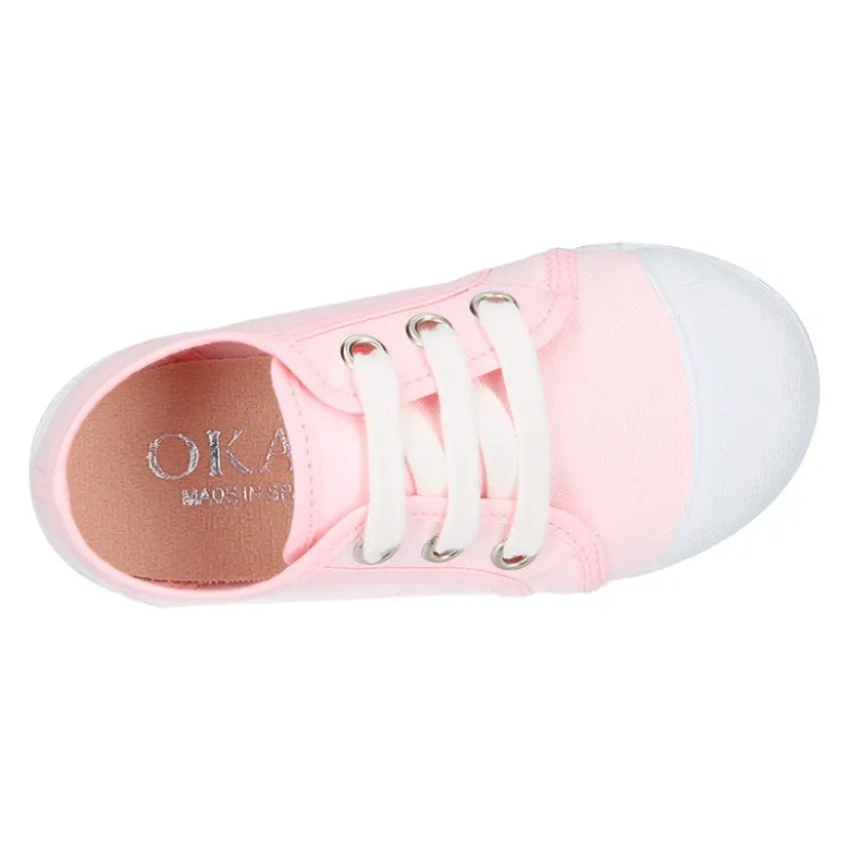 Zapatilla niños con cordones y puntera en lona ALGODÓN.