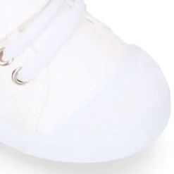 Zapatilla niños con puntera y cordones elásticos en lona algodón.