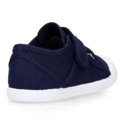 Zapatilla niños con puntera y cordones elásticos en lona algodón.