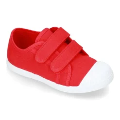 Zapatilla niños con puntera y sin cordones en lona algodón.