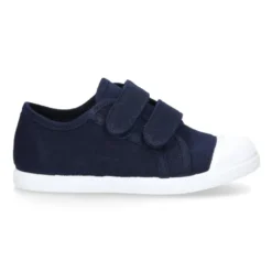 Zapatilla niños con puntera y sin cordones en lona algodón.