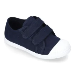 Zapatilla niños con puntera y sin cordones en lona algodón.