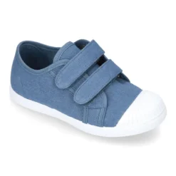 Zapatilla niños con puntera y sin cordones en lona algodón.