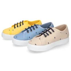 Zapatilla niños en ALGODÓN FANTASÍA para vestir con cordones.