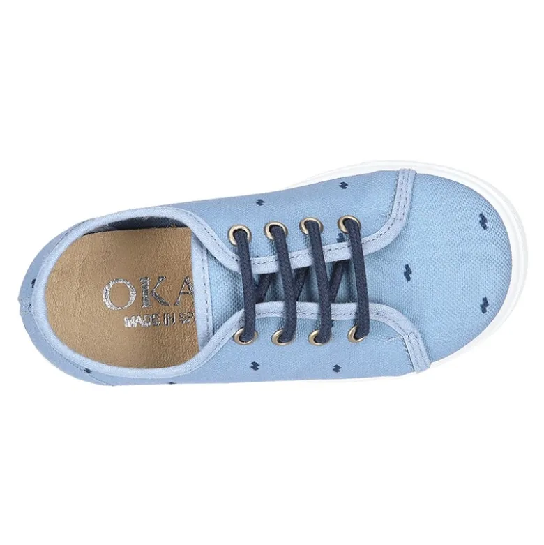 Zapatilla niños en ALGODÓN FANTASÍA para vestir con cordones.