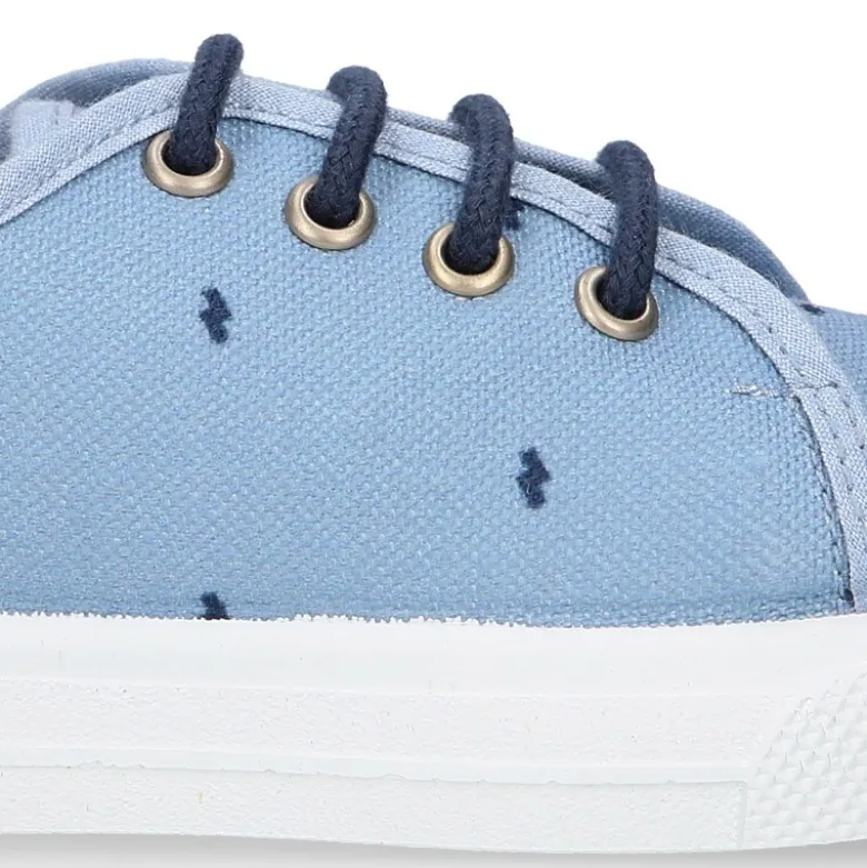 Zapatilla niños en ALGODÓN FANTASÍA para vestir con cordones.