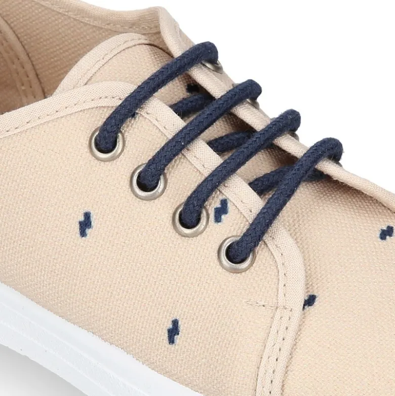 Zapatilla niños en ALGODÓN FANTASÍA para vestir con cordones.