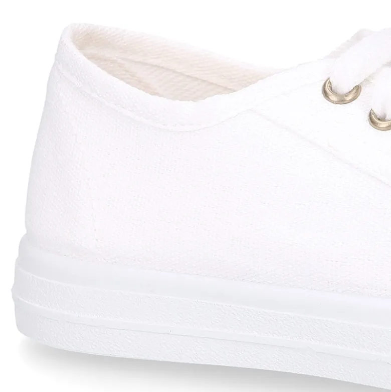 Zapatilla niños en ALGODÓN RECICLADO para vestir con cordones.