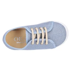 Zapatilla niños en LINO para vestir con cordones.