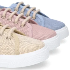 Zapatilla niños en LINO para vestir con cordones.