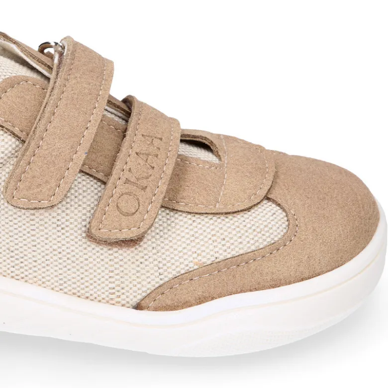 Zapatilla niños en lona canvas respetuoso de Okaa Flex casual.