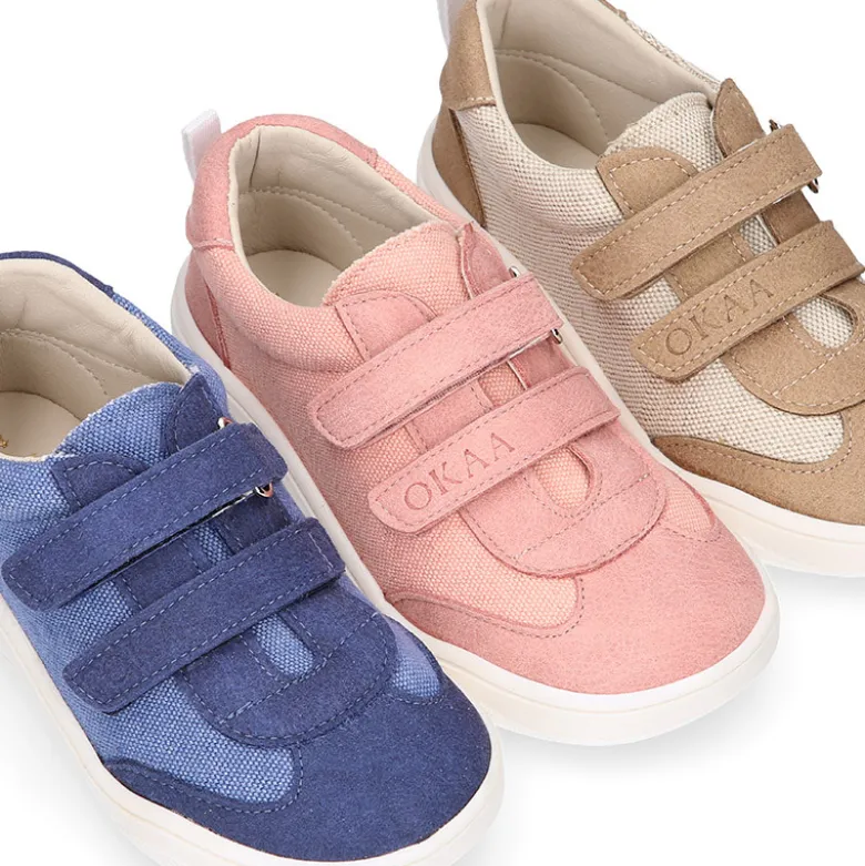 Zapatilla niños en lona canvas respetuoso de Okaa Flex casual.