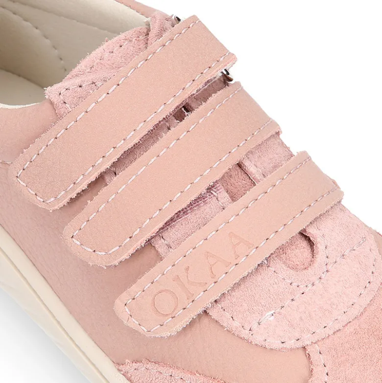 Zapatilla niños en piel modelo respetuoso Okaa Flex casual.