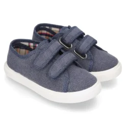 Zapatilla niño sin cordones en lona algodón LAVADA.