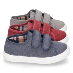 Zapatilla niño sin cordones en lona algodón LAVADA.