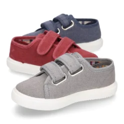 Zapatilla niño sin cordones en lona algodón LAVADA.