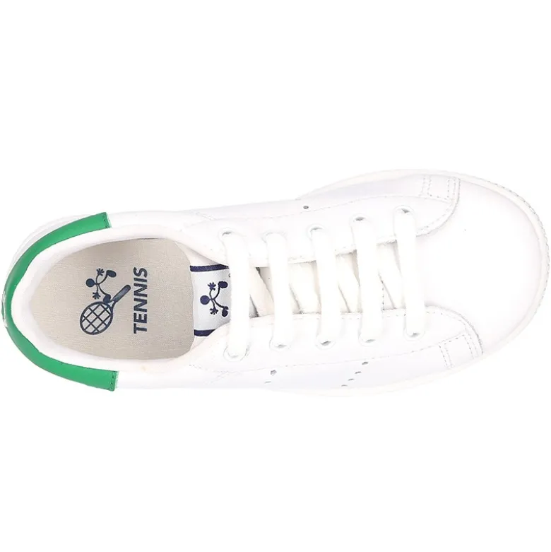 Zapatilla niños Moda con cordones en piel.