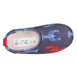 Zapatilla niños NEOPRENO con diseño con LANGOSTAS para playa y piscina.