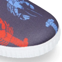 Zapatilla niños NEOPRENO con diseño con LANGOSTAS para playa y piscina.