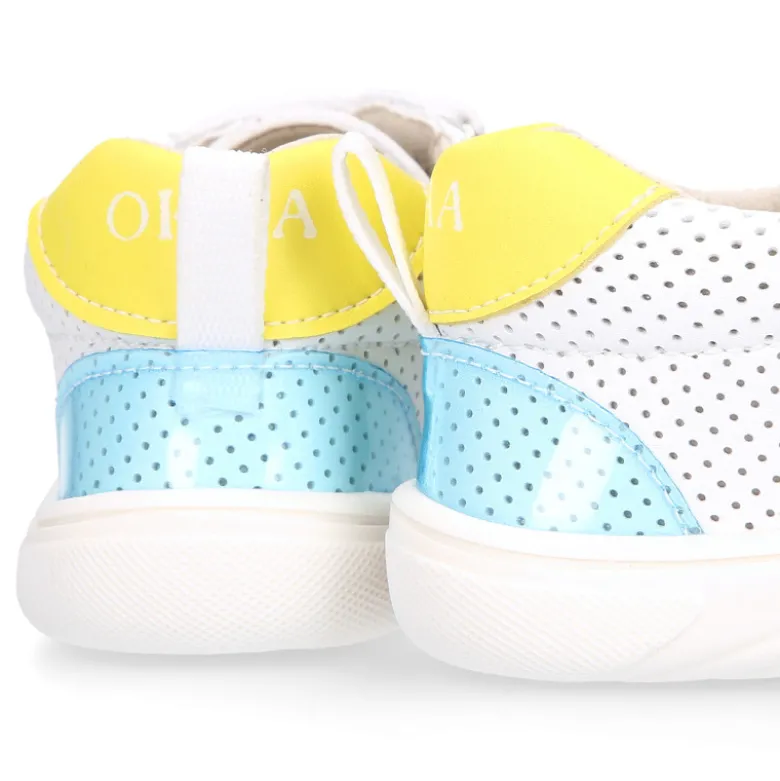 Zapatilla niños respetuoso Okaa Flex en micro perforada.