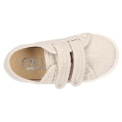 Zapatilla niños sin cordones en lona ALGODÓN RECY para vestir.