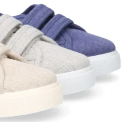 Zapatilla niños sin cordones en lona ALGODÓN RECY para vestir.