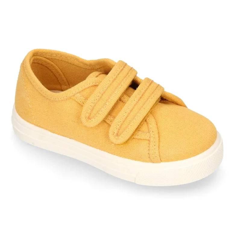 Zapatilla niños sin cordones en lona ALGODÓN RECY en colores de moda.