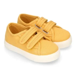Zapatilla niños sin cordones en lona ALGODÓN RECY en colores de moda.