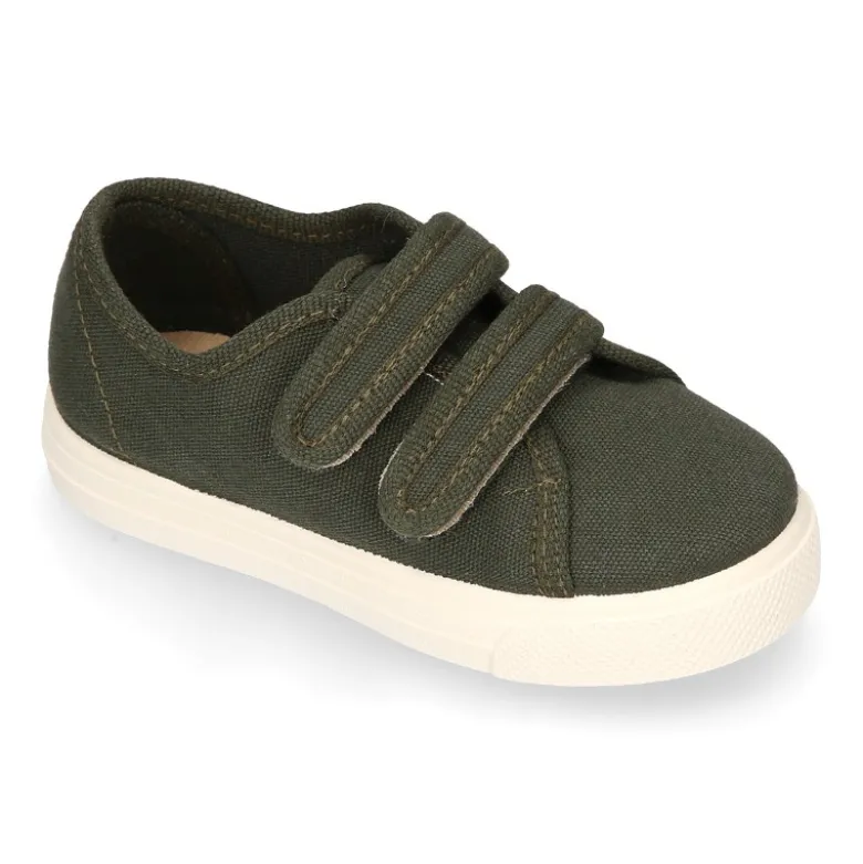 Zapatilla niños sin cordones en lona ALGODÓN RECY en colores de moda.