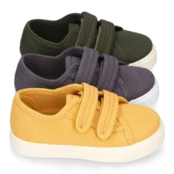 Zapatilla niños sin cordones en lona ALGODÓN RECY en colores de moda.