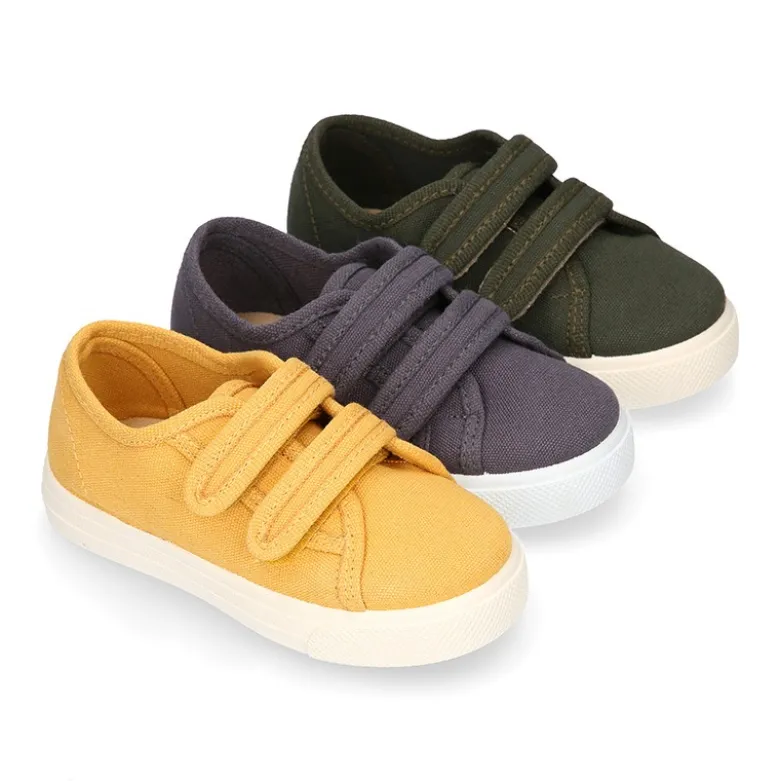 Zapatilla niños sin cordones en lona ALGODÓN RECY en colores de moda.