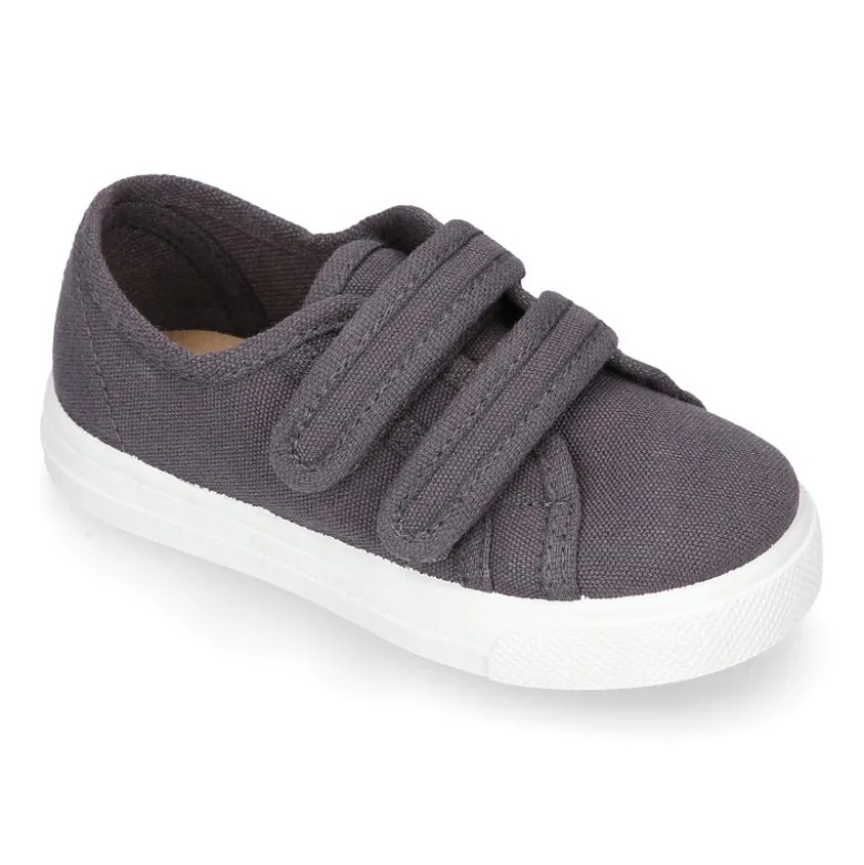 Zapatilla niños sin cordones en lona ALGODÓN RECY en colores de moda.