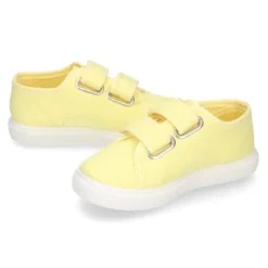 Zapatilla niños sin cordones en lona algodón LIMÓN.