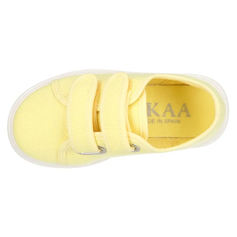 Zapatilla niños sin cordones en lona algodón LIMÓN.