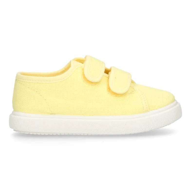 Zapatilla niños sin cordones en lona algodón LIMÓN.