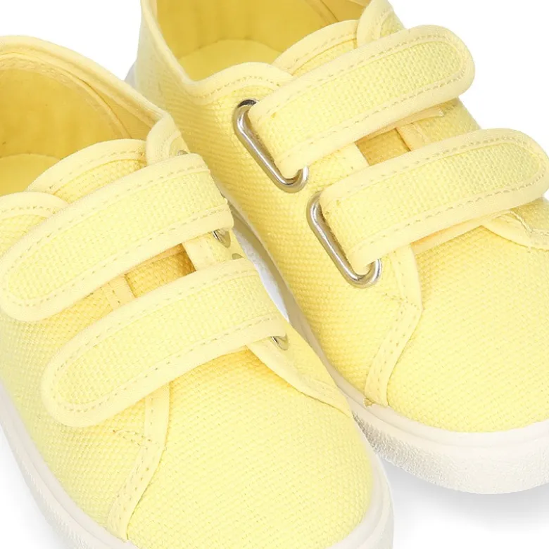 Zapatilla niños sin cordones en lona algodón LIMÓN.