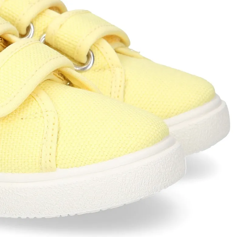 Zapatilla niños sin cordones en lona algodón LIMÓN.