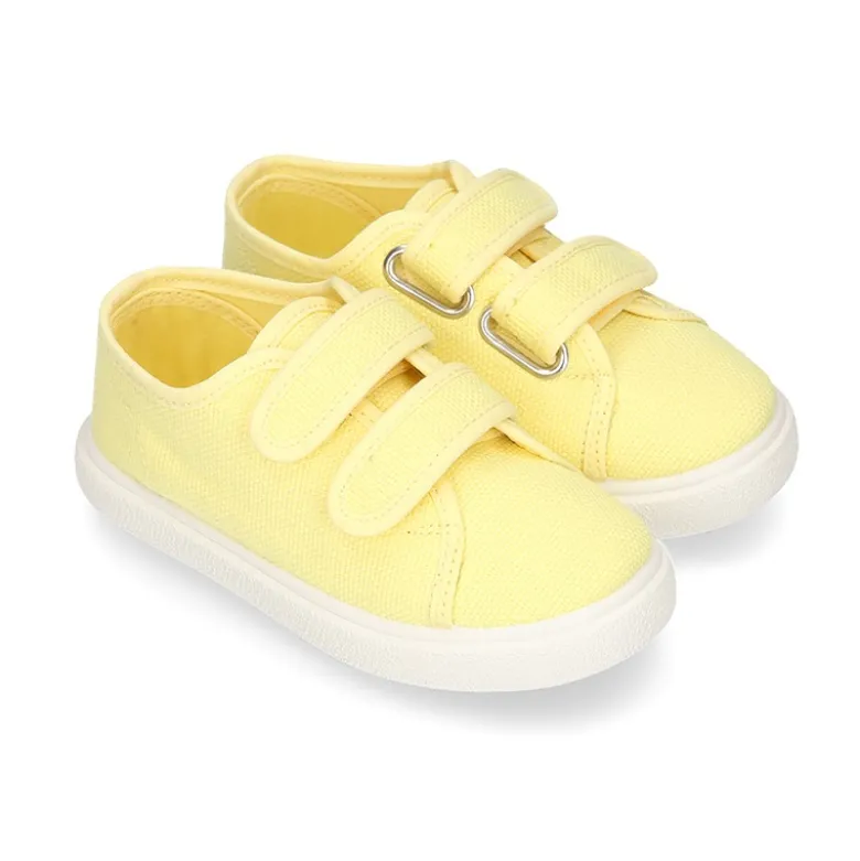 Zapatilla niños sin cordones en lona algodón LIMÓN.
