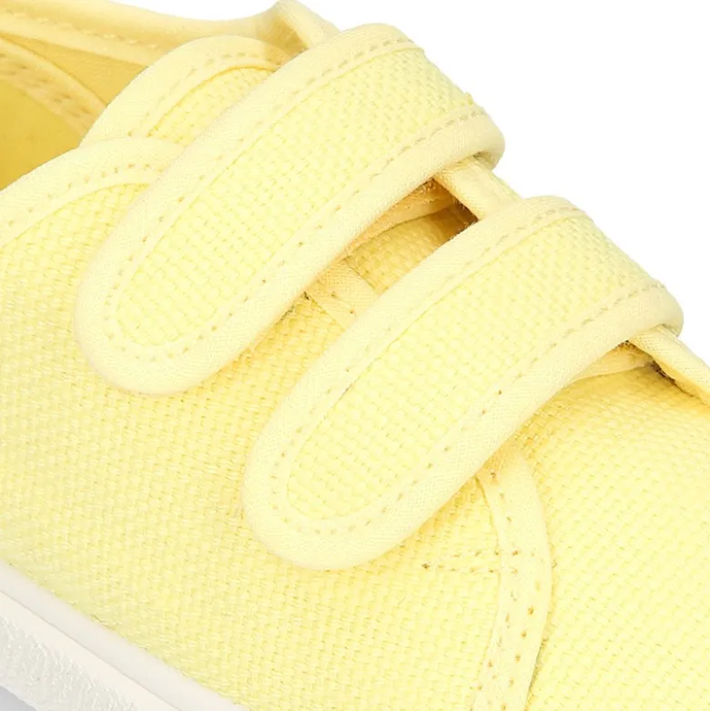 Zapatilla niños sin cordones en lona algodón LIMÓN.