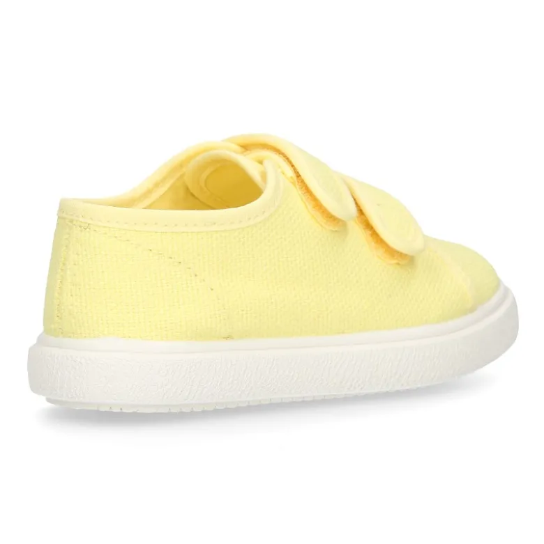 Zapatilla niños sin cordones en lona algodón LIMÓN.