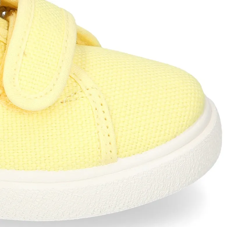 Zapatilla niños sin cordones en lona algodón LIMÓN.